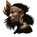 Taino tribal warrior tattoo design idea