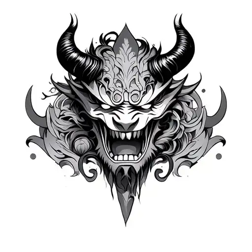 oni Lower Half -Mask tattoo design idea