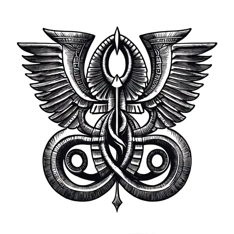  triskelion  egyptian symbol of  balance, movement, and the unity of the past, present, future tattoo design idea