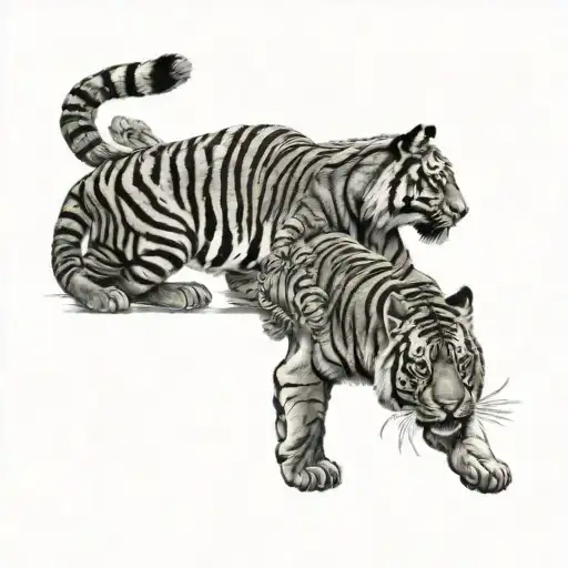 tiger and bouddha tattoo design idea