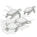 3 turtles swimming upstream tattoo design idea