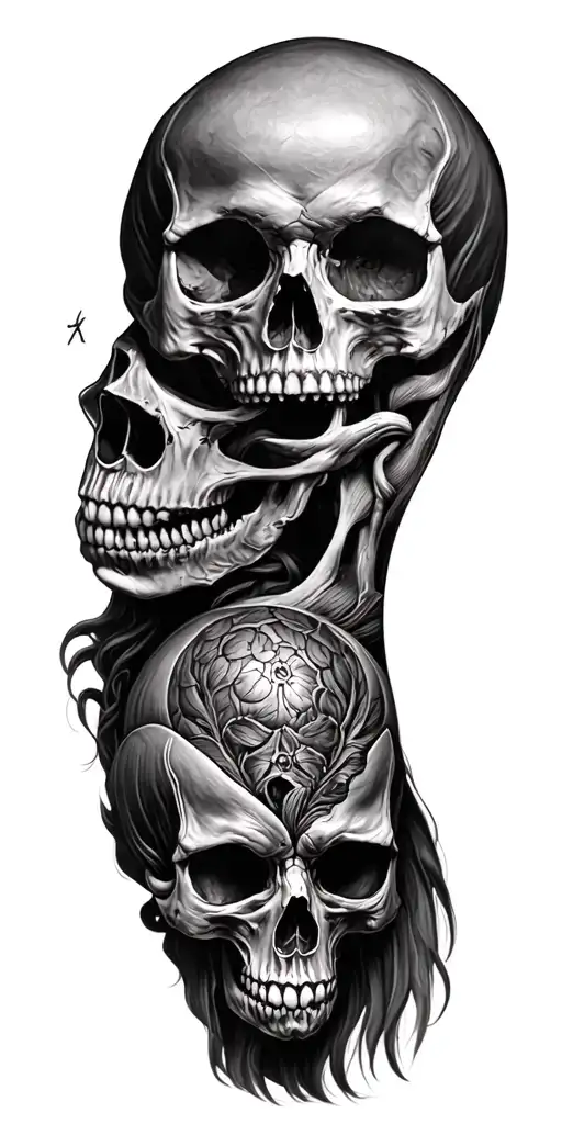 Skulls and Madussa tattoo design idea