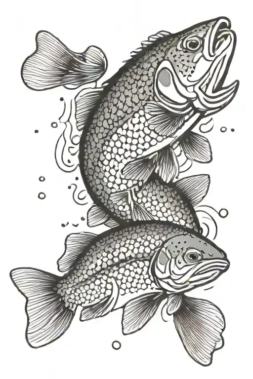 Rainbow trout tattoo design idea