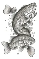 Rainbow trout tattoo design idea