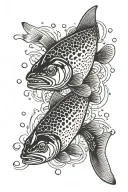 Rainbow trout tattoo design idea