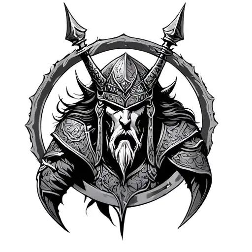 Valhalla warrior tattoo design idea