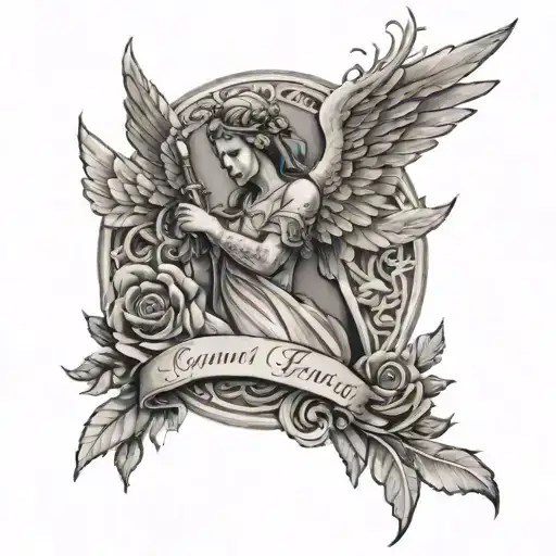 gone to soon and loved by angels  tattoo design idea