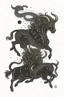 Taurus and Aquarius tattoo design idea