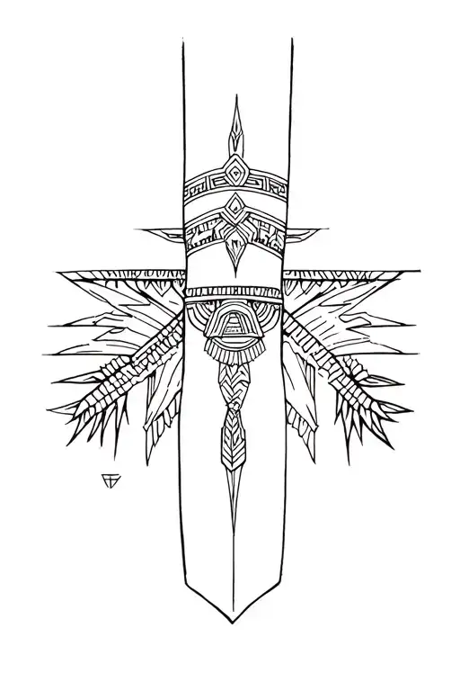 Aztec arm band tattoo design idea