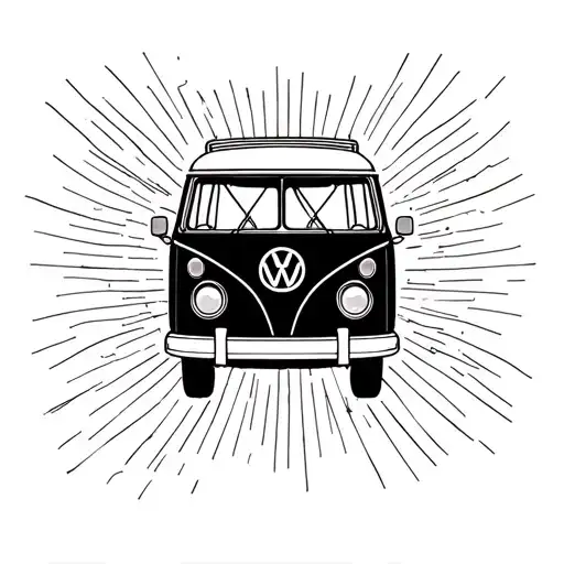 combi vw 1966 campervan black vw breizh classic tattoo design idea