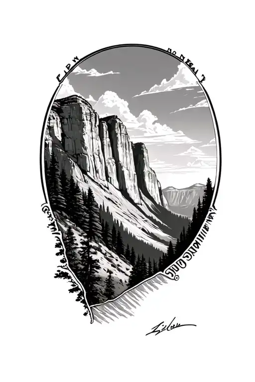 Zion national Park Angels landing tattoo design idea