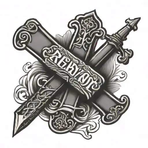 bible verse with cross on wrist band tattoo design idea