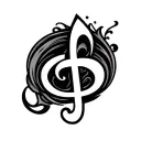 treble cleff with cross tattoo design idea