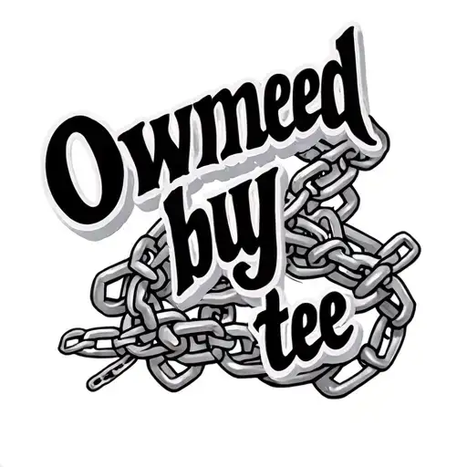 "Owned by tee" chains symbolizing tattoo design idea