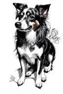phebe, gemini, dog lover only lover tattoo design idea