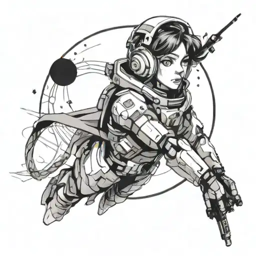 interstellar anime inspired  tattoo design idea