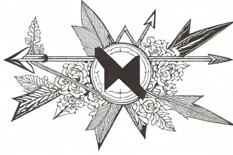 Arrow with three year dates incorporated tattoo design idea