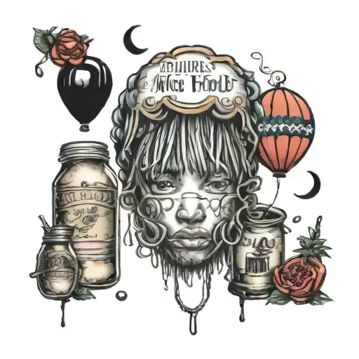 NF balloons and Juice WRLD 999  tattoo design idea