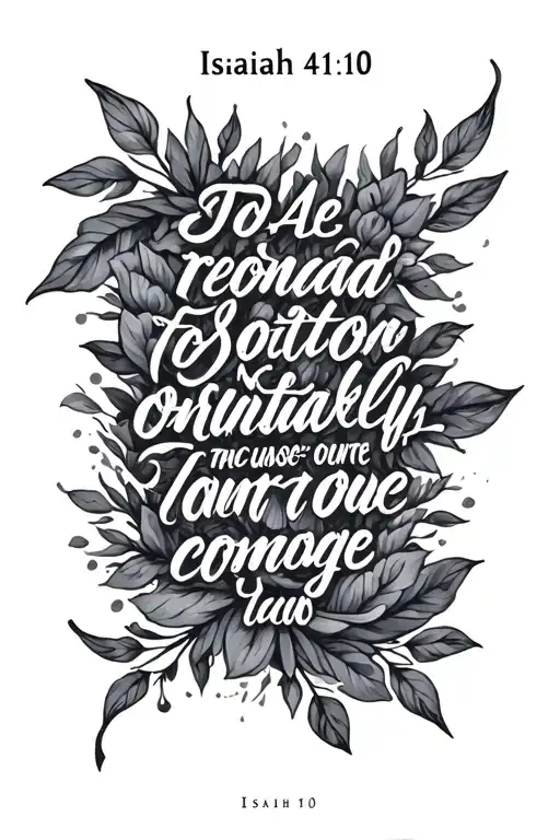 Isaiah 41:10 bible verse tattoo design idea
