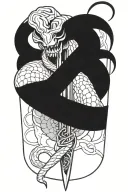 snake sword tattoo design idea