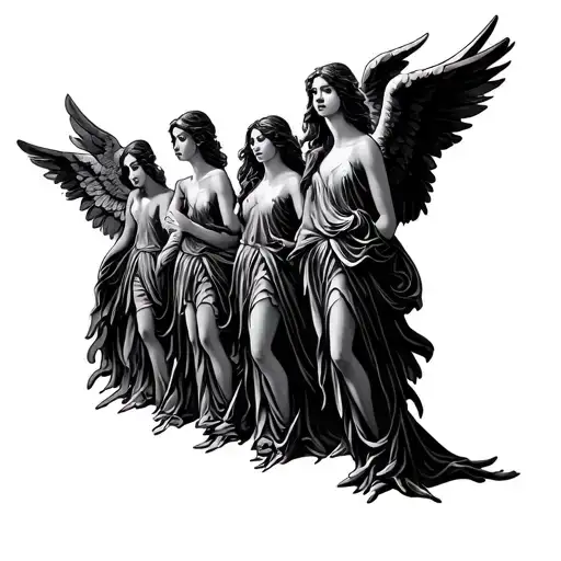 seven Spanish angels tattoo design idea