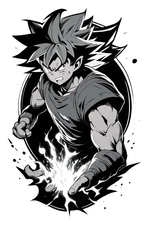 deku using his powers tattoo design idea