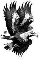 eagles flying tattoo design idea