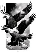 eagles flying tattoo design idea