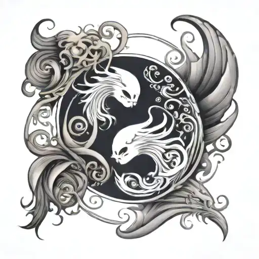Brother ying yang tattoo design idea