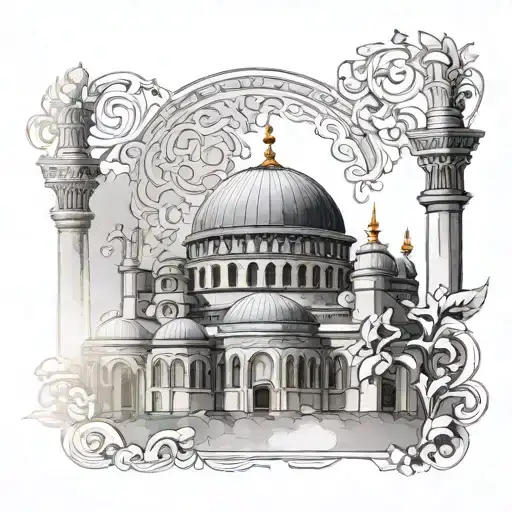hagia sophia but mosque tattoo design idea