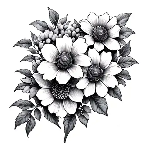 beehive honeycomb honey flowers wrapping tattoo design idea