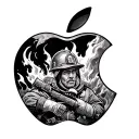 Apple Fire Fighter tattoo design idea