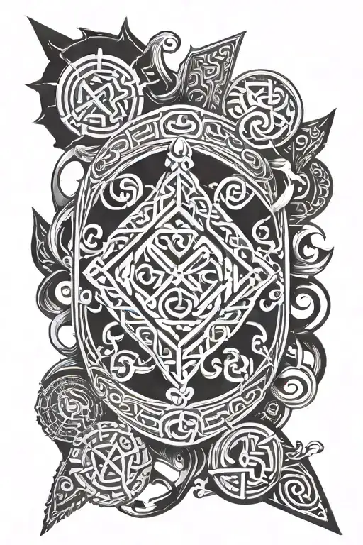 viking antiquity runes. tattoo design idea