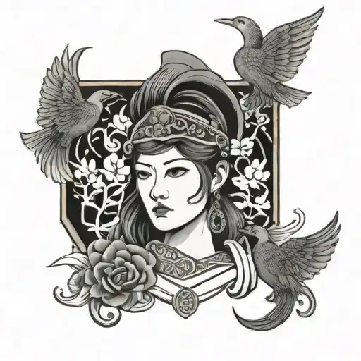 athena greek goddess tattoo design idea