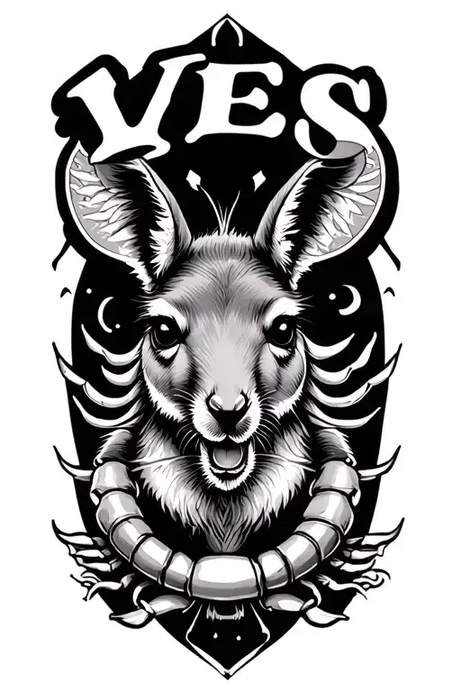 "Yes" Australian, Boxing Kangaroo, Viking, Scottish, Ocean, Skorpion King tattoo design idea