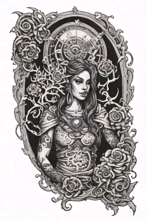 a sleeve tattoo based on the arcane tv show tattoo design idea