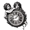 birth clock son born tattoo design idea