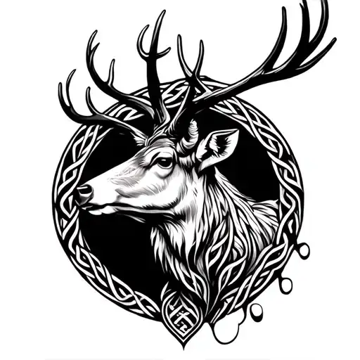 Celtic Stag tattoo design idea