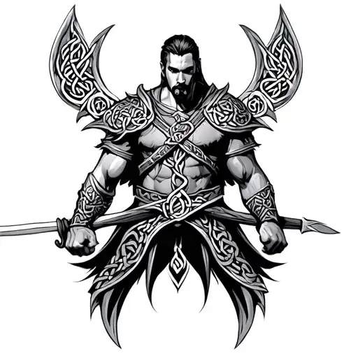 Warrior celtic tattoo design idea