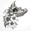 dinosaur skull tattoo design idea