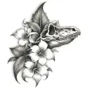 dinosaur skull tattoo design idea