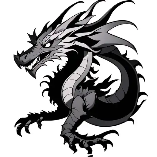 anime inspired tattoo angry dragon tattoo design idea