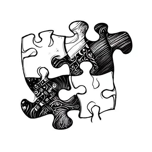 autism puzzle piece tattoo design idea