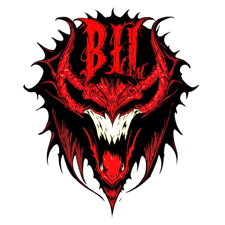 "B E L I A L" BELIAL DEMON tattoo design idea