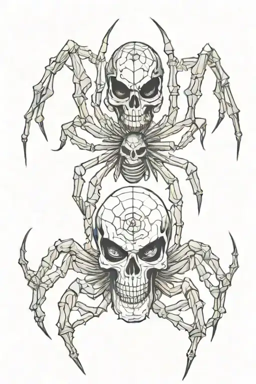 spider wearing skull tattoo design idea