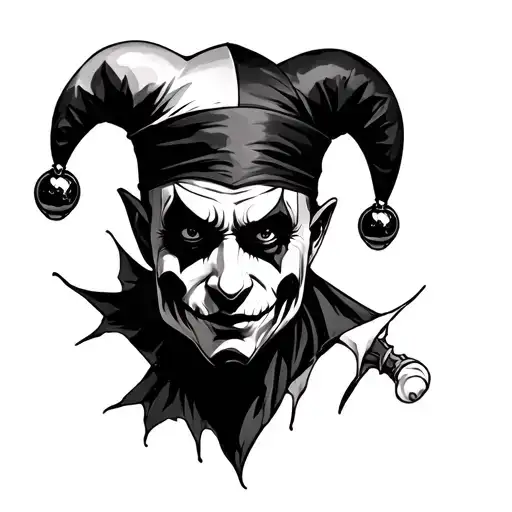 gothic jester tattoo design idea