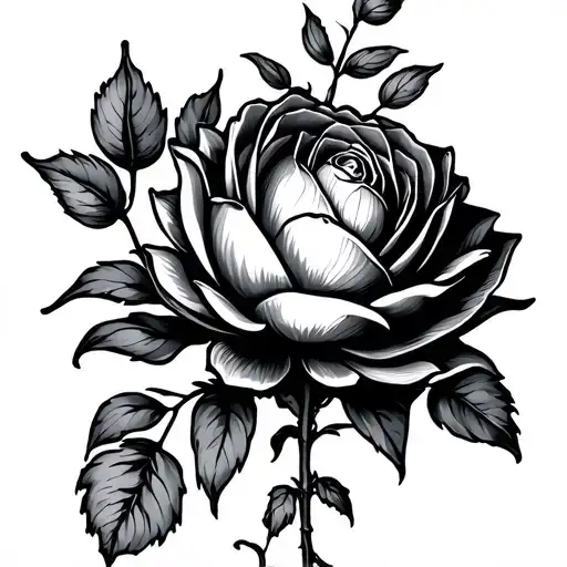 Wattle, rose,protea tattoo design idea