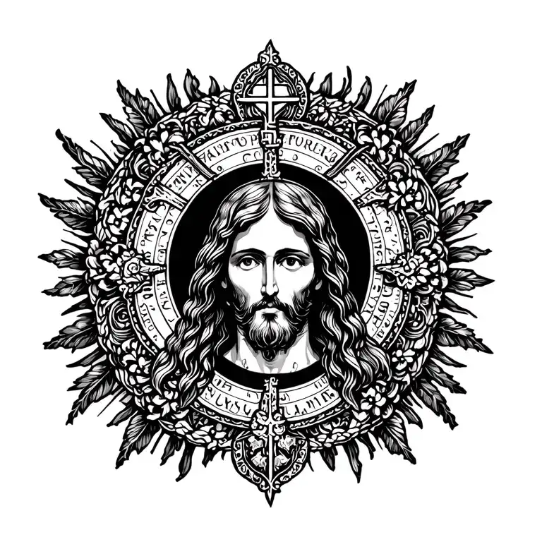 chrisme catholic tattoo design idea