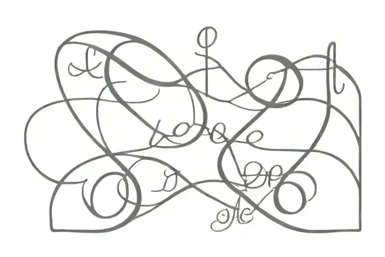 love, faith, hope, peace in infinity symbol intertwined tattoo design idea