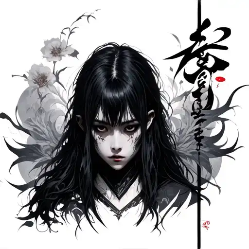 Onryo tattoo design idea